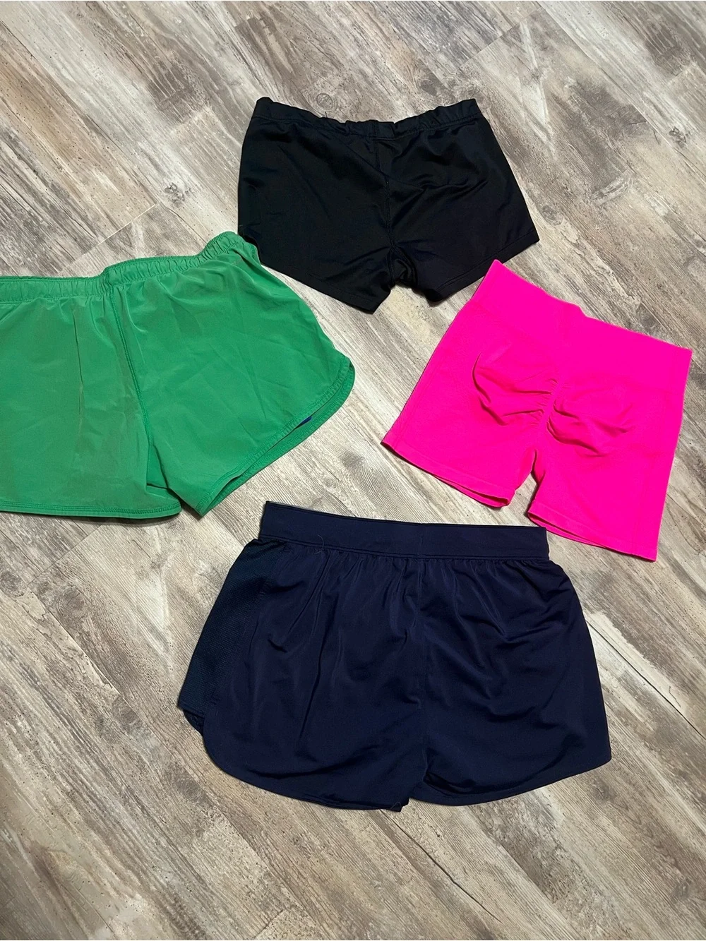 Assorted Women’s Athletic Shorts – Black, Green, Hot Pink, Navy